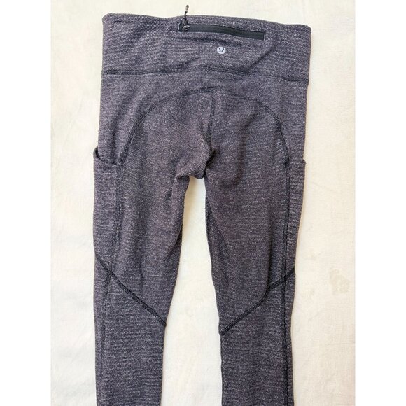 Lululemon Rulu Speed Tight Leggings Black Heathered Gray Size 4 EUC - Picture 10 of 15